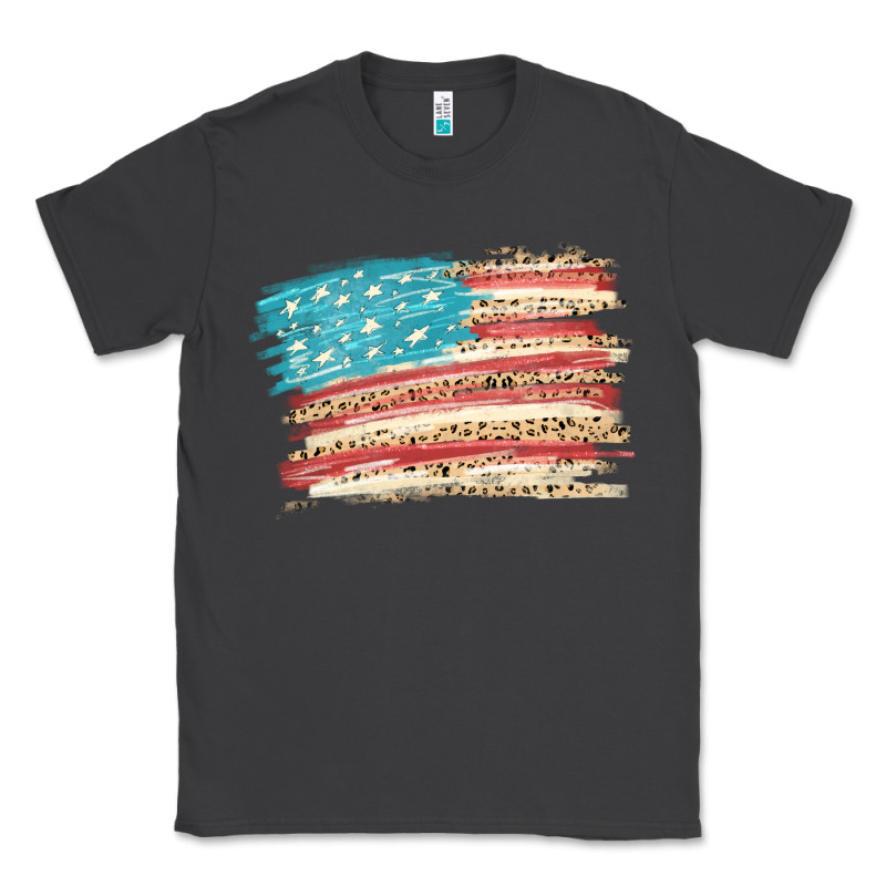 American Flag With Leopard Classic Tee by HowdyJamesFarm | Teevron