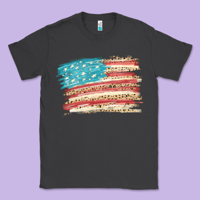 American Flag With Leopard Classic Tee Designed By Howdyjamesfarm
