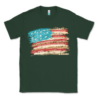Sports Green American flag with leopard Classic Tee - HowdyJamesFarm