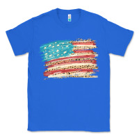True Royal American flag with leopard Classic Tee - HowdyJamesFarm