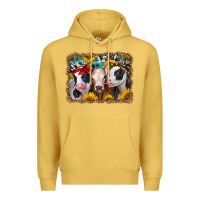 Antique Gold western sunflower heifers Premium Hoodie - Jasminsmagicworld