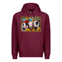 Burgundy western sunflower heifers Premium Hoodie - Jasminsmagicworld