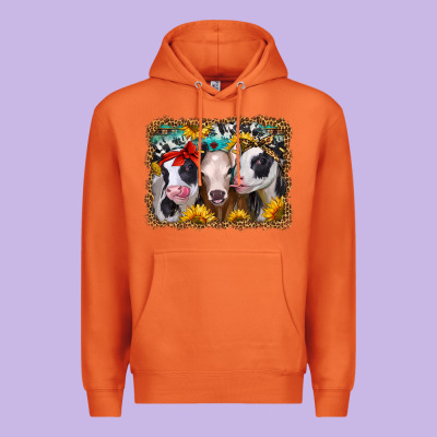 Western Sunflower Heifers Premium Hoodie Designed By Jasminsmagicworld