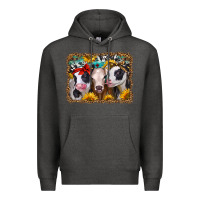 Charcoal Heather western sunflower heifers Premium Hoodie - Jasminsmagicworld