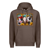 Coffee western sunflower heifers Premium Hoodie - Jasminsmagicworld