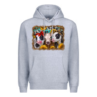 Heather Grey western sunflower heifers Premium Hoodie - Jasminsmagicworld