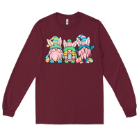 Burgundy Easter gnomes Long Sleeve Tee - OliviaCreatesArt