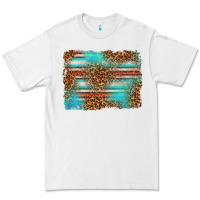 White Serape and Leopard Background Premium Tee - texasbilliewilder