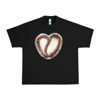 Black Baseball ball heart Urban Heavy Tee - HowdyJamesFarm