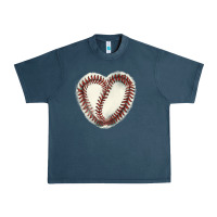 Midnight Navy Baseball ball heart Urban Heavy Tee - HowdyJamesFarm