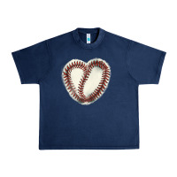 Navy Baseball ball heart Urban Heavy Tee - HowdyJamesFarm