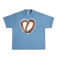 Pebble Blue Baseball ball heart Urban Heavy Tee - HowdyJamesFarm