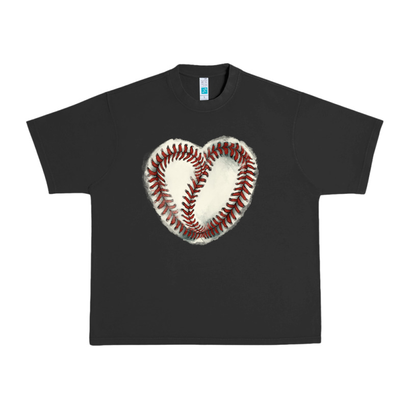 Baseball Ball Heart Urban Heavy Tee by HowdyJamesFarm | Teevron