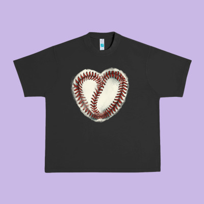 Baseball Ball Heart Urban Heavy Tee Designed By Howdyjamesfarm