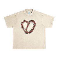 Sandshell Baseball ball heart Urban Heavy Tee - HowdyJamesFarm