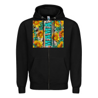 Black mama wıth sunflowers and gemstone Zipper Hoodie - Artiststas