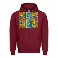 Burgundy mama wıth sunflowers and gemstone Zipper Hoodie - Artiststas