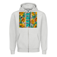 Dove Grey mama wıth sunflowers and gemstone Zipper Hoodie - Artiststas