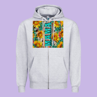 Mama Wıth Sunflowers And Gemstone Zipper Hoodie Designed By Artiststas