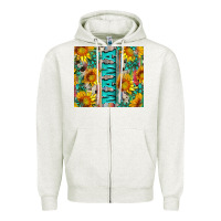 Oatmeal Heather mama wıth sunflowers and gemstone Zipper Hoodie - Artiststas