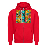 Red mama wıth sunflowers and gemstone Zipper Hoodie - Artiststas