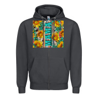 Smoke mama wıth sunflowers and gemstone Zipper Hoodie - Artiststas