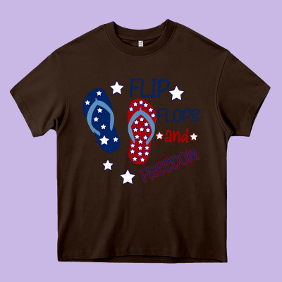 Flip Flops And Freedom Heavy Core Tee Designed By Bettercallsaul