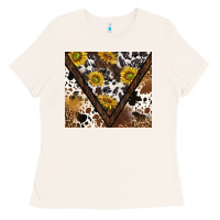 Bone western sunflowers and cowhide tumbler tbs Ladies Tee - TumblerDesignByShophia