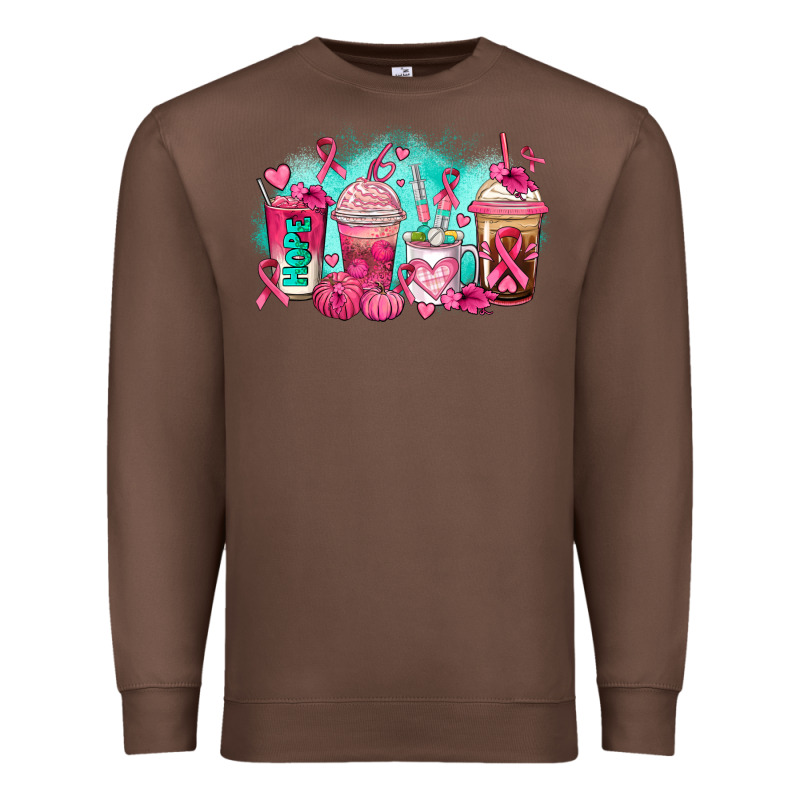 Breast Cancer  Coffee Cups Premium Sweatshirt by AdoDesignShop | Teevron
