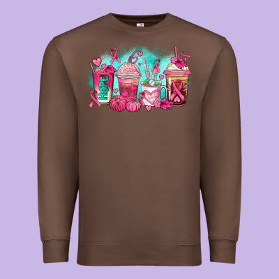Breast Cancer  Coffee Cups Premium Sweatshirt Designed By Adodesignshop