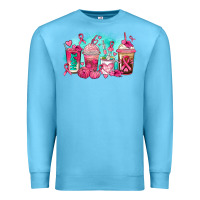 Ocean Blue breast cancer  coffee cups Premium Sweatshirt - AdoDesignShop