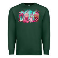 Sports Green breast cancer  coffee cups Premium Sweatshirt - AdoDesignShop