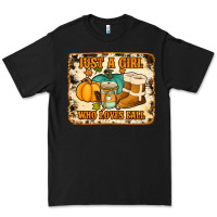 Black just a girl who loves fall cowhide background Premium Tee - Jasminsmagicworld