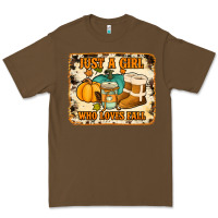 Cacao just a girl who loves fall cowhide background Premium Tee - Jasminsmagicworld