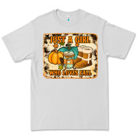 Dove Grey just a girl who loves fall cowhide background Premium Tee - Jasminsmagicworld