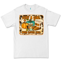 White just a girl who loves fall cowhide background Premium Tee - Jasminsmagicworld