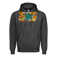 Charcoal Heather gemtone and sunflowers license plate Zipper Hoodie - Artiststas