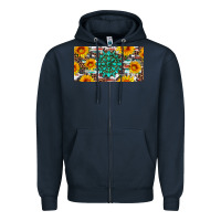 Navy gemtone and sunflowers license plate Zipper Hoodie - Artiststas