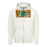 Oatmeal Heather gemtone and sunflowers license plate Zipper Hoodie - Artiststas