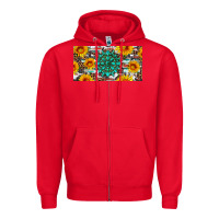 Red gemtone and sunflowers license plate Zipper Hoodie - Artiststas