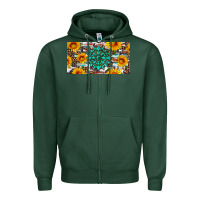 Sports Green gemtone and sunflowers license plate Zipper Hoodie - Artiststas