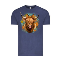 Vintage Denim fall highland cow Vintage Tee - Jasminsmagicworld