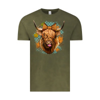 Vintage Olive fall highland cow Vintage Tee - Jasminsmagicworld