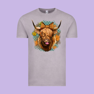 Fall Highland Cow Vintage Tee Designed By Jasminsmagicworld