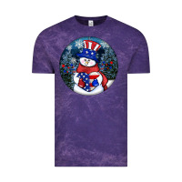 Cloud Purple Patriotic snowman ornament 4th of july Vintage Tee - HowdyJamesFarm