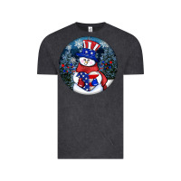 Vintage Black Patriotic snowman ornament 4th of july Vintage Tee - HowdyJamesFarm