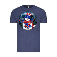 Vintage Denim Patriotic snowman ornament 4th of july Vintage Tee - HowdyJamesFarm