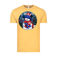 Vintage Mustard Patriotic snowman ornament 4th of july Vintage Tee - HowdyJamesFarm