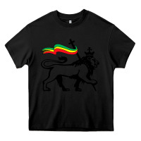 Black Rasta Lion of Judah Rastafarian Reggae Lion and Christian Heavy Core Tee - longCreatives