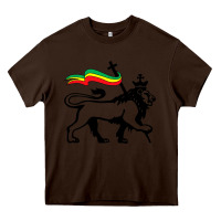 Chocolate Brown Rasta Lion of Judah Rastafarian Reggae Lion and Christian Heavy Core Tee - longCreatives